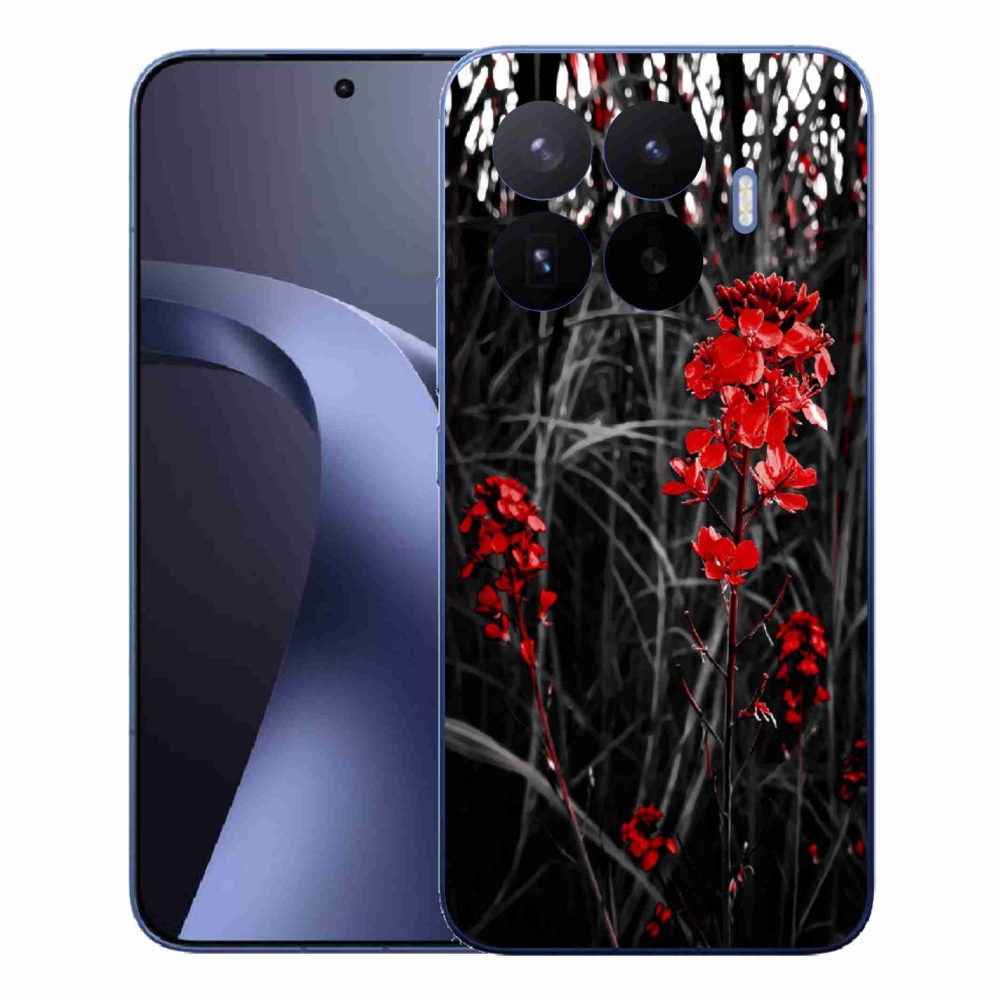 Gelový kryt mmCase na Xiaomi 17T Pro - červená rostlina