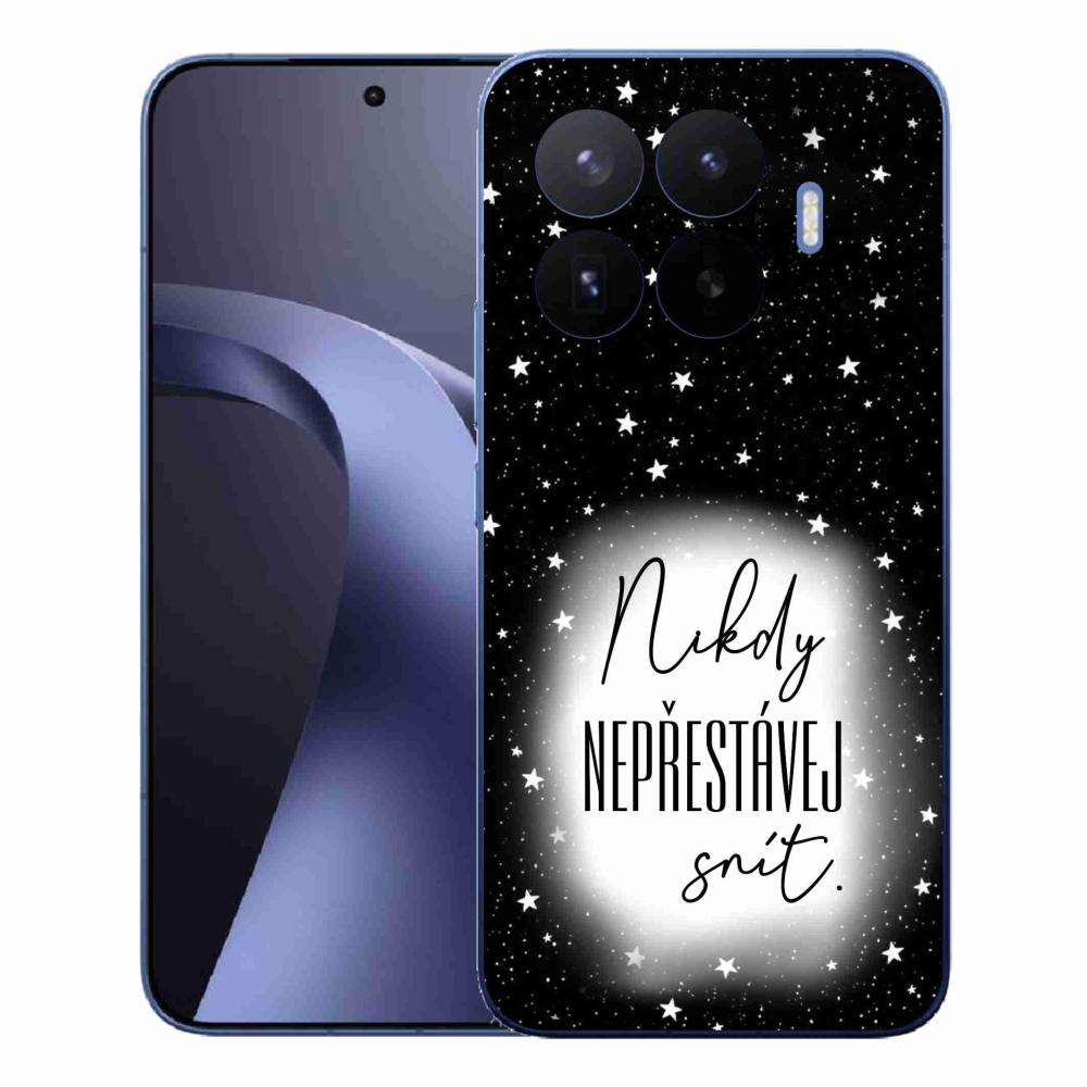 Gelový kryt mmCase na Xiaomi 17T Pro - citát 1 bíločerné pozadí