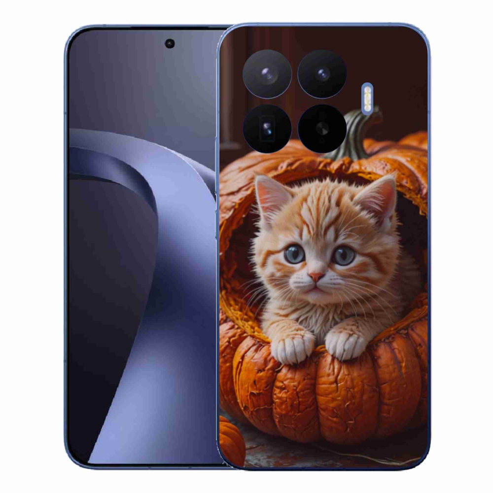 Gelový kryt mmCase na Xiaomi 17T Pro - kotě a dýně 2