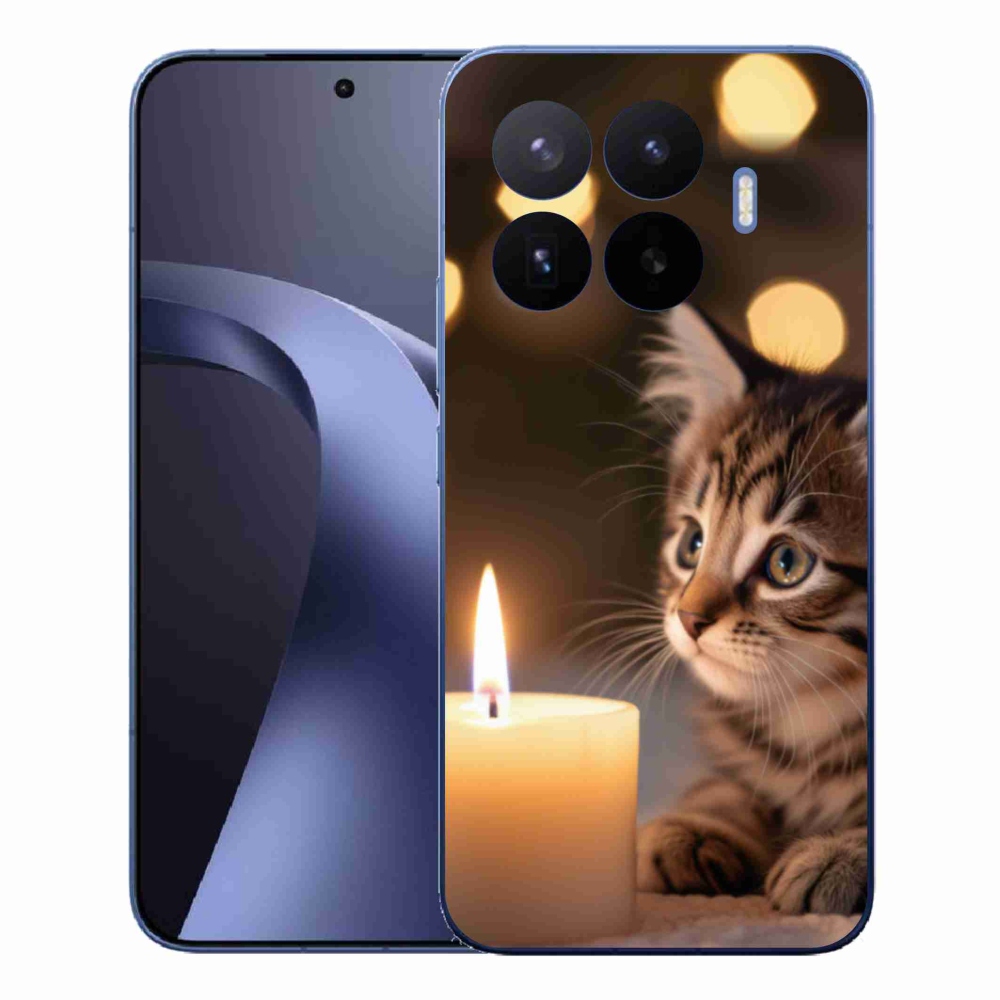 Gelový kryt mmCase na Xiaomi 17T Pro - kotě a svíčka