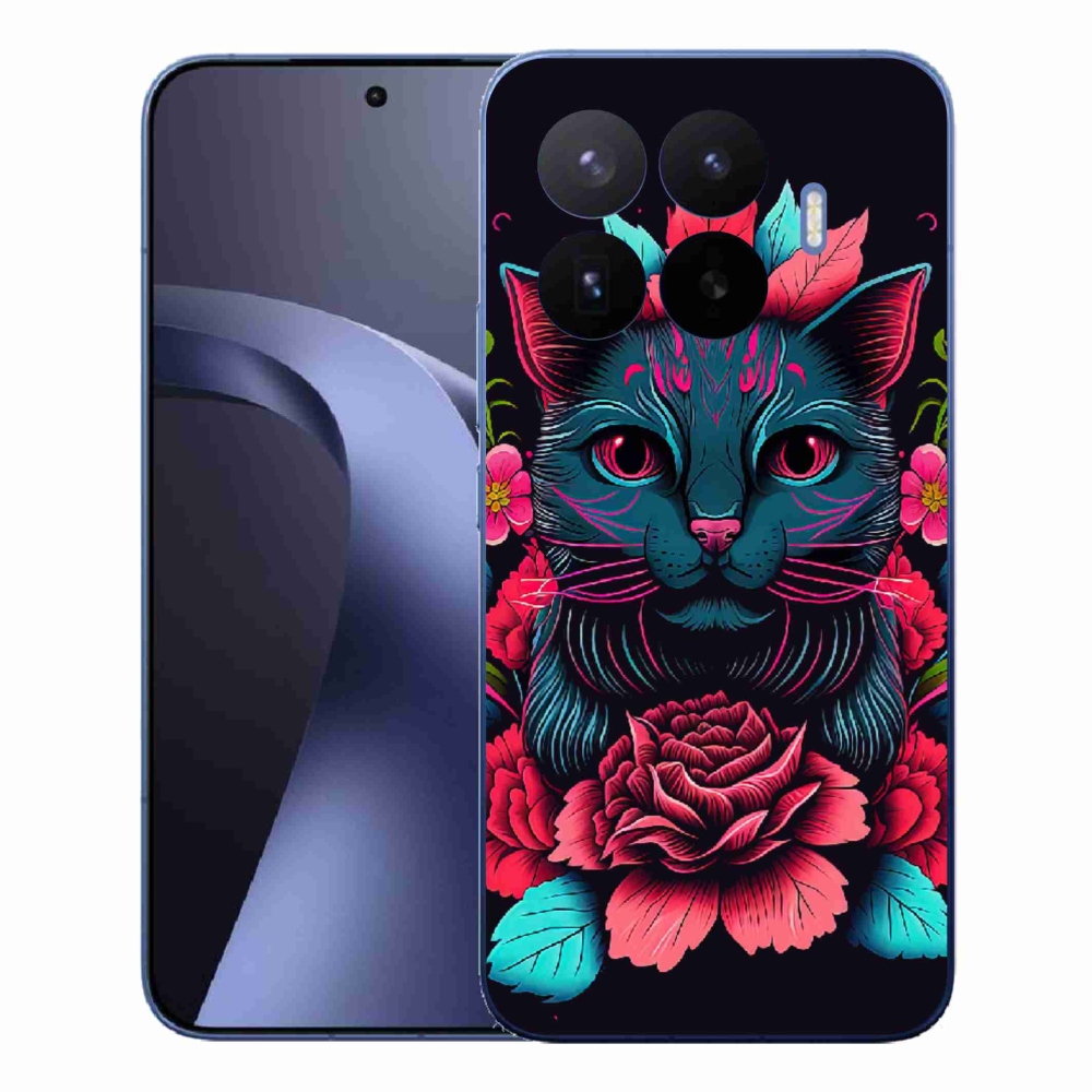 Gelový kryt mmCase na Xiaomi 17T Pro - květiny a kočka