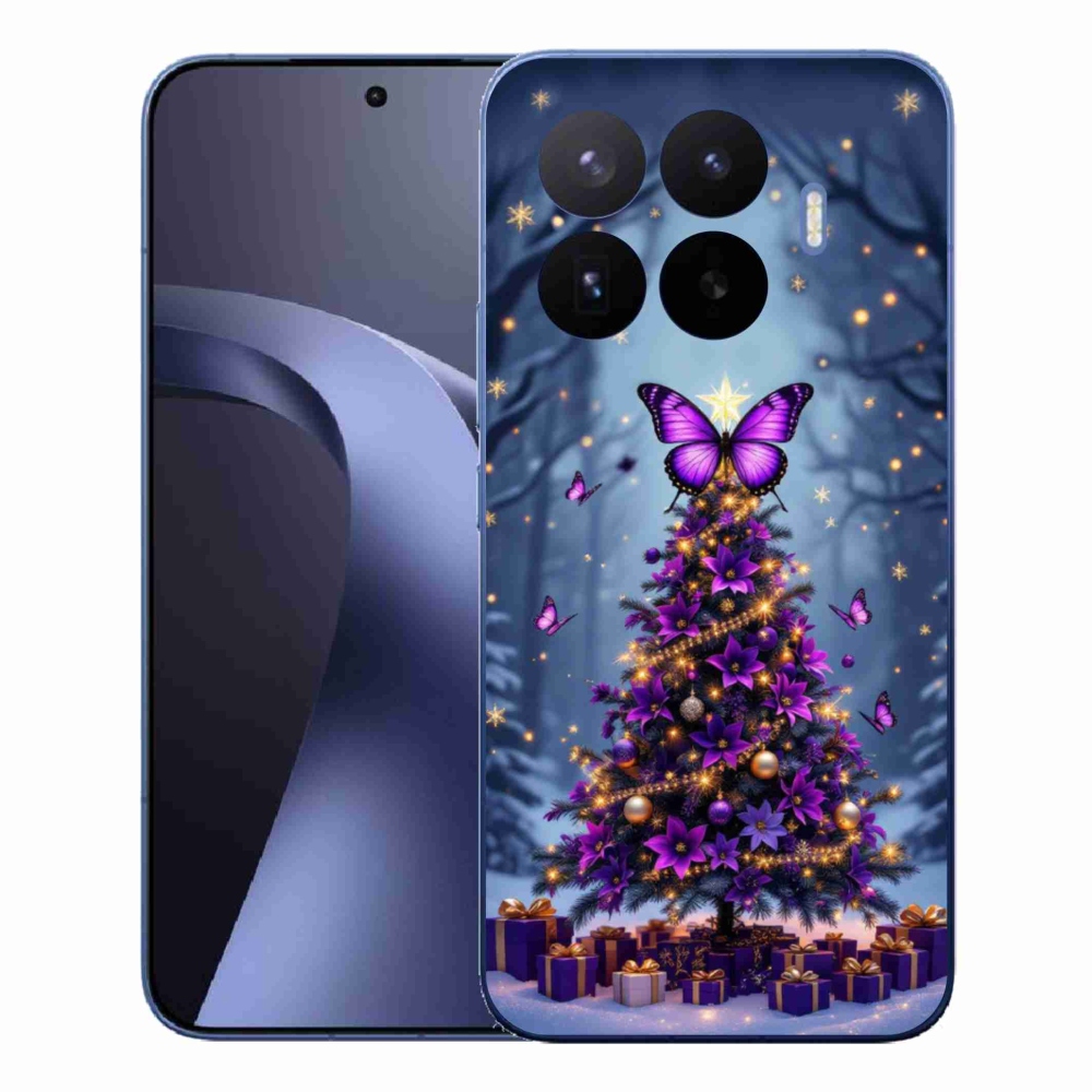 Gelový kryt mmCase na Xiaomi 17T Pro - motýlí vánoční stromek