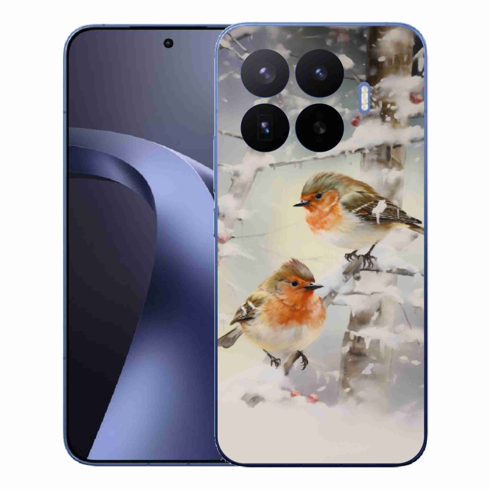 Gelový kryt mmCase na Xiaomi 17T Pro - ptáčci v zimě