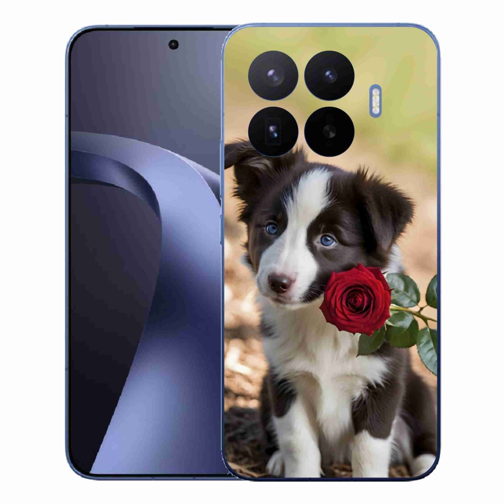 Gelový kryt mmCase na Xiaomi 17T Pro - roztomilá border kolie s růží
