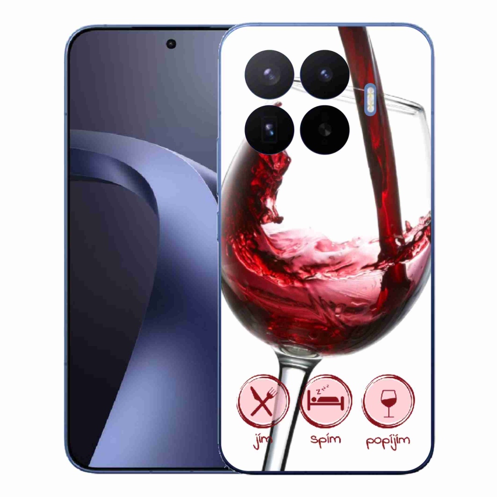 Gelový kryt mmCase na Xiaomi 17T Pro - sklenička vína červené