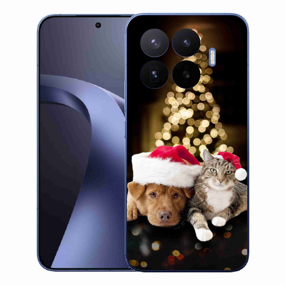 Gelový kryt mmCase na Xiaomi 17T Pro - vánoční pes a kočka