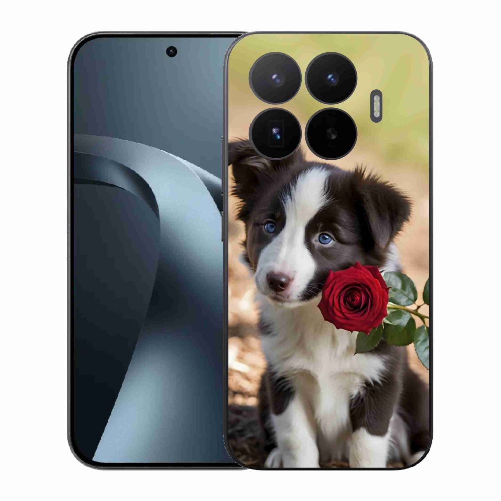 Gelový kryt mmCase na Xiaomi 17T - roztomilá border kolie s růží