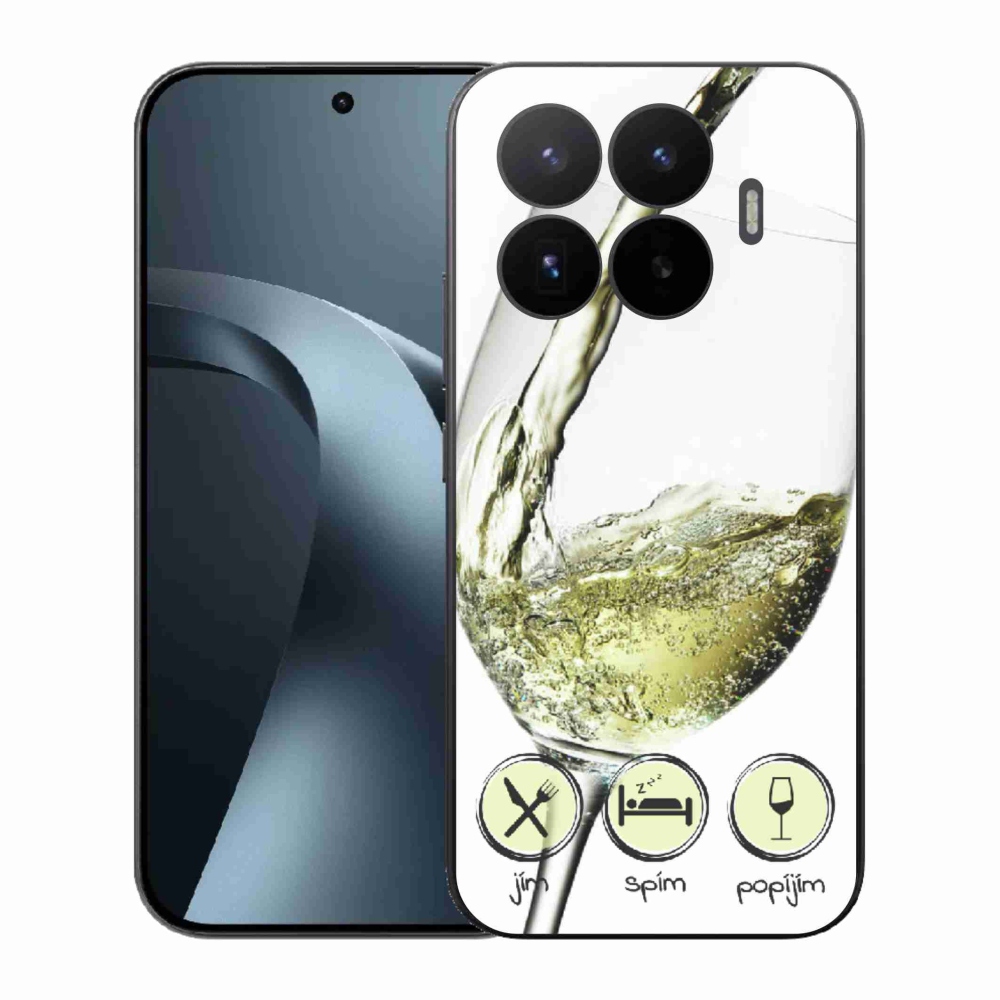 Gelový kryt mmCase na Xiaomi 17T - sklenička vína bílé