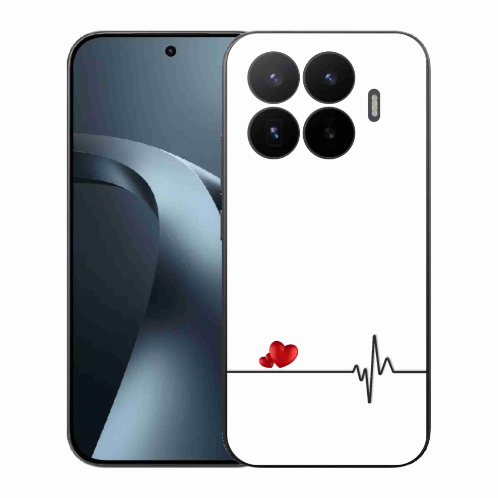 Gelový kryt mmCase na Xiaomi 17T - srdce a tep bílé pozadí