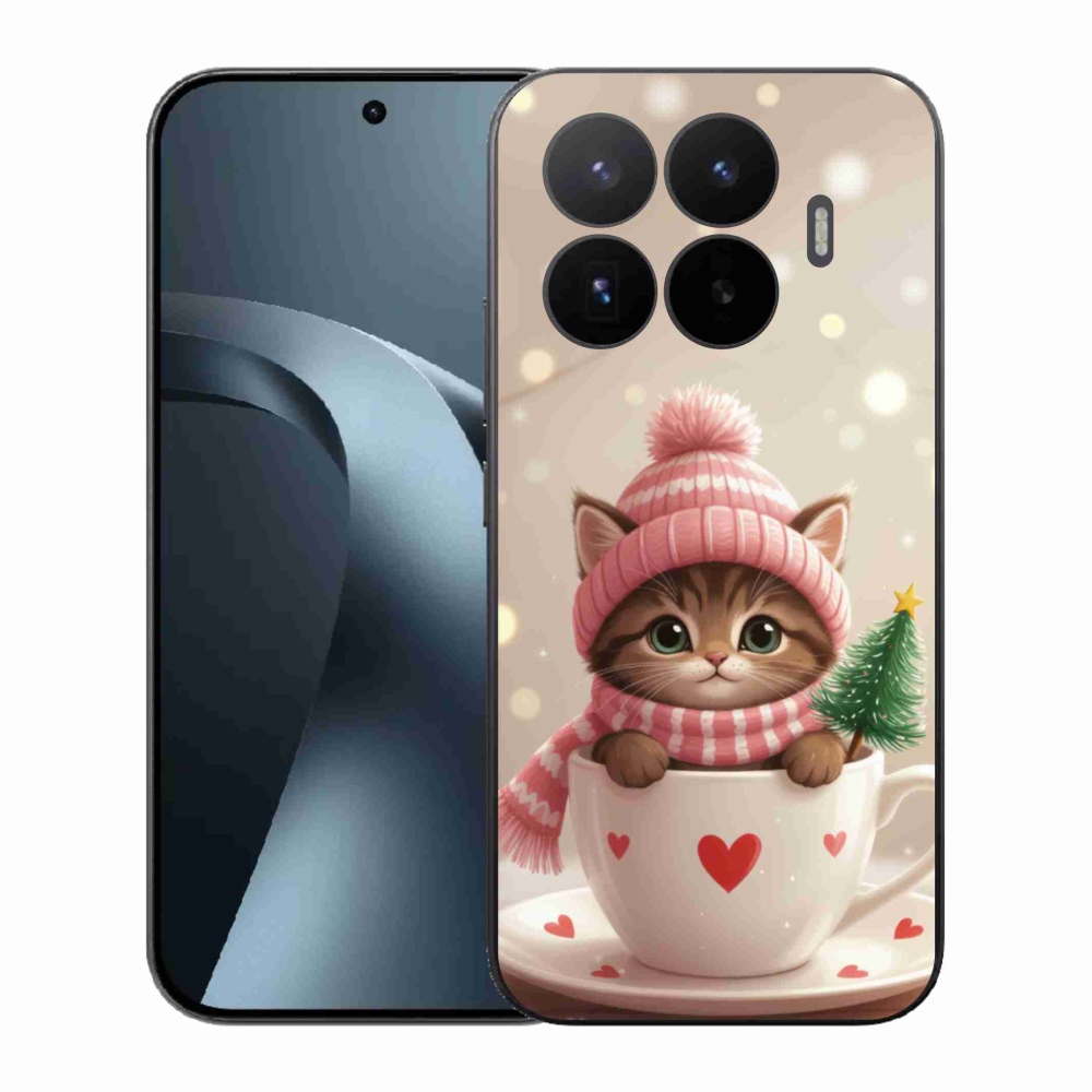 Gelový kryt mmCase na Xiaomi 17T - vánoční kotě v hrnku