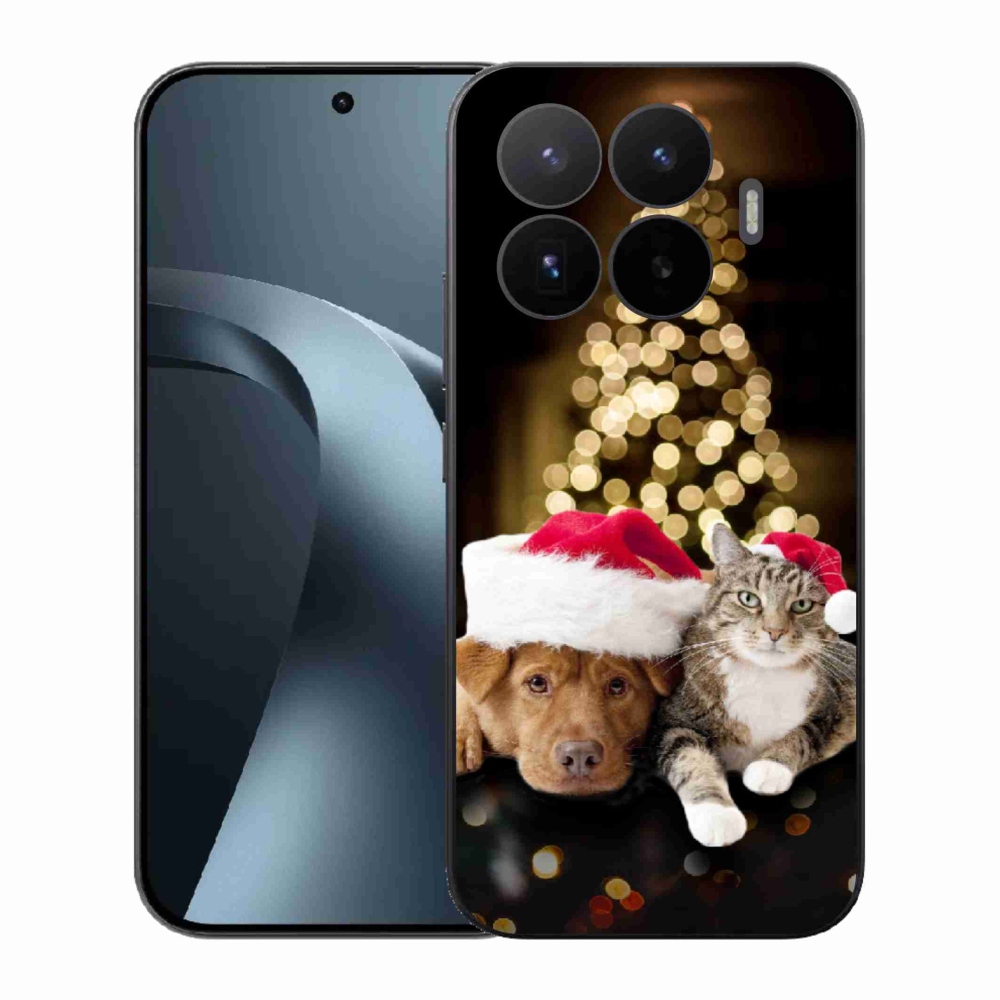 Gelový kryt mmCase na Xiaomi 17T - vánoční pes a kočka