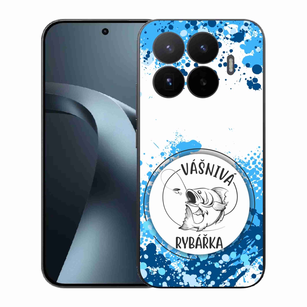 Gelový kryt mmCase na Xiaomi 17T - vášnivá rybářka bílé pozadí