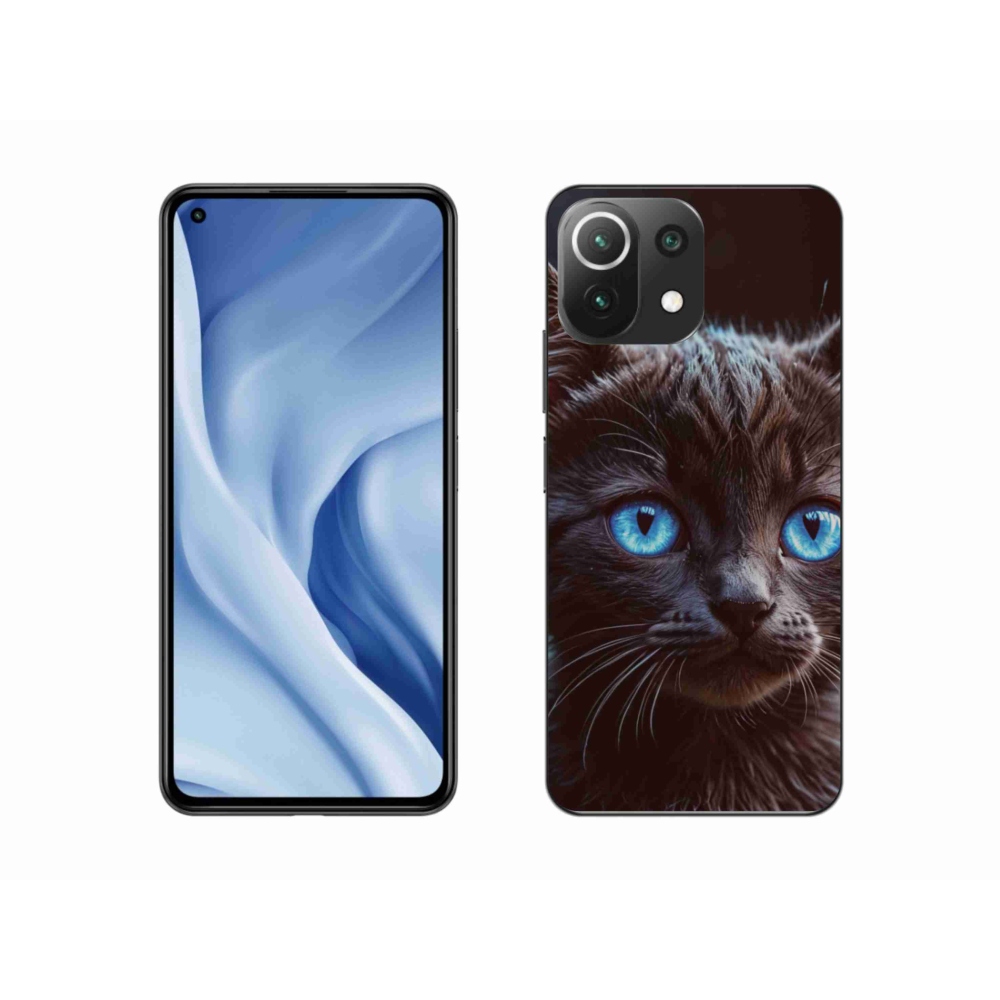 Gelový kryt mmCase na Xiaomi MI 11 Lite/5G - černé kotě 2