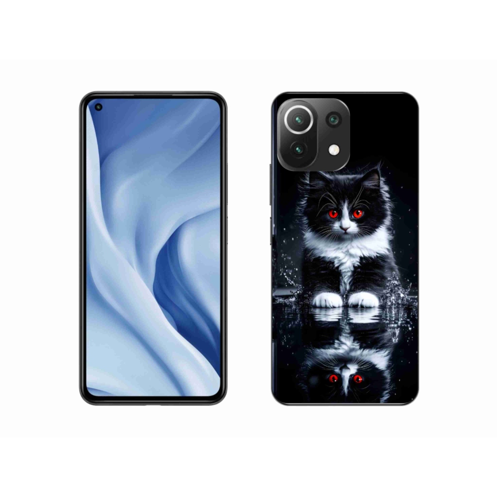 Gelový kryt mmCase na Xiaomi MI 11 Lite/5G - černobílé kotě