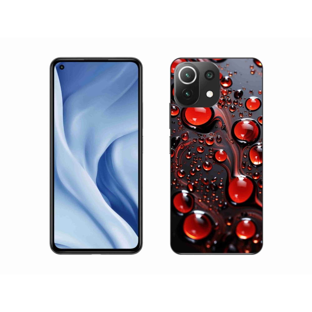 Gelový kryt mmCase na Xiaomi MI 11 Lite/5G - červené kapky 2