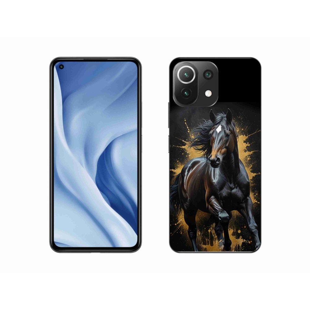 Gelový kryt mmCase na Xiaomi Mi 11 Lite /5G - elegantní černý hřebec