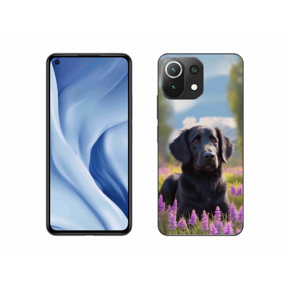 Gelový kryt mmCase na Xiaomi Mi 11 Lite /5G - elegantní černý retrívr