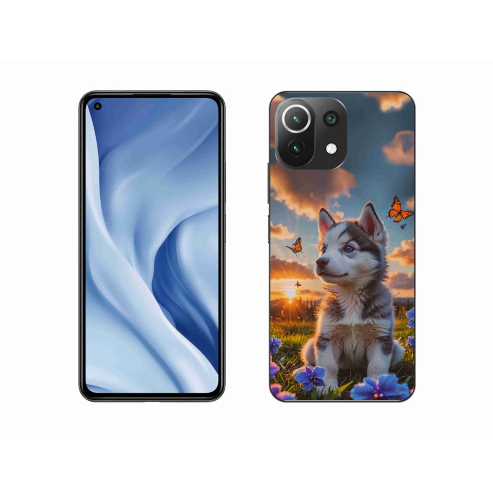 Gelový kryt mmCase na Xiaomi Mi 11 Lite /5G - husky při západu slunce