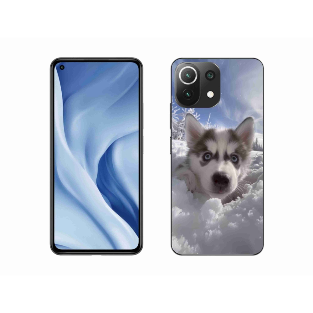 Gelový kryt mmCase na Xiaomi MI 11 Lite/5G - husky ve sněhu