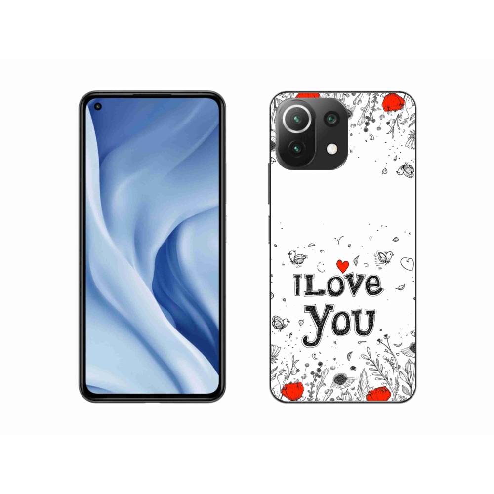 Gelový kryt mmCase na Xiaomi MI 11 Lite/5G - I love you bílé pozadí