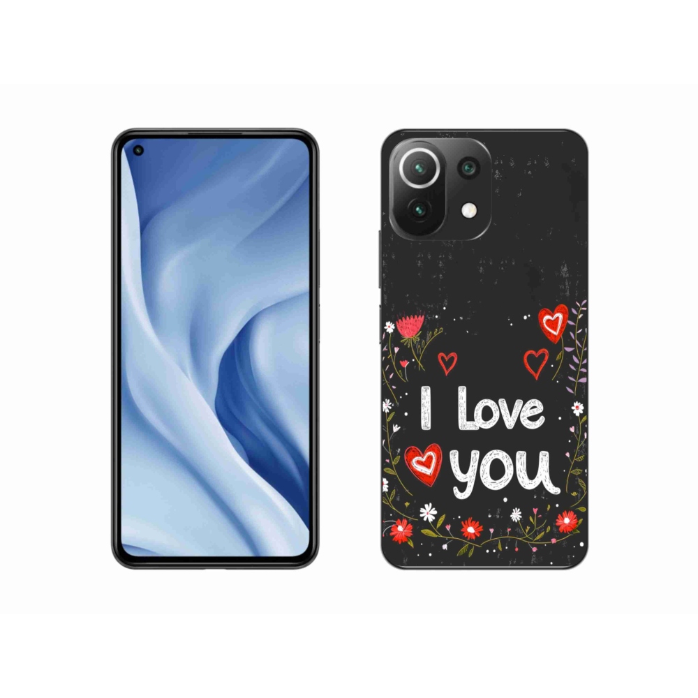 Gelový kryt mmCase na Xiaomi MI 11 Lite/5G - I love you černé pozadí