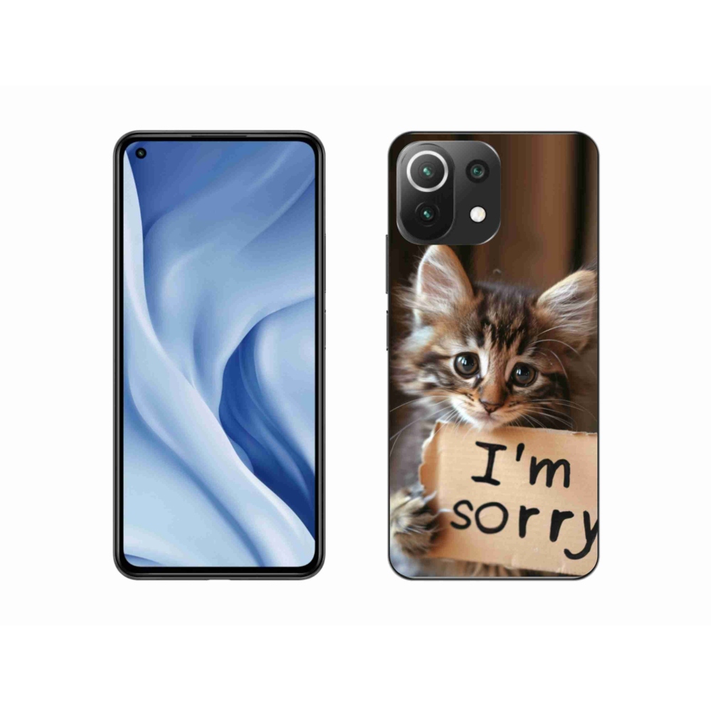 Gelový kryt mmCase na Xiaomi MI 11 Lite/5G - kočíčí omluva