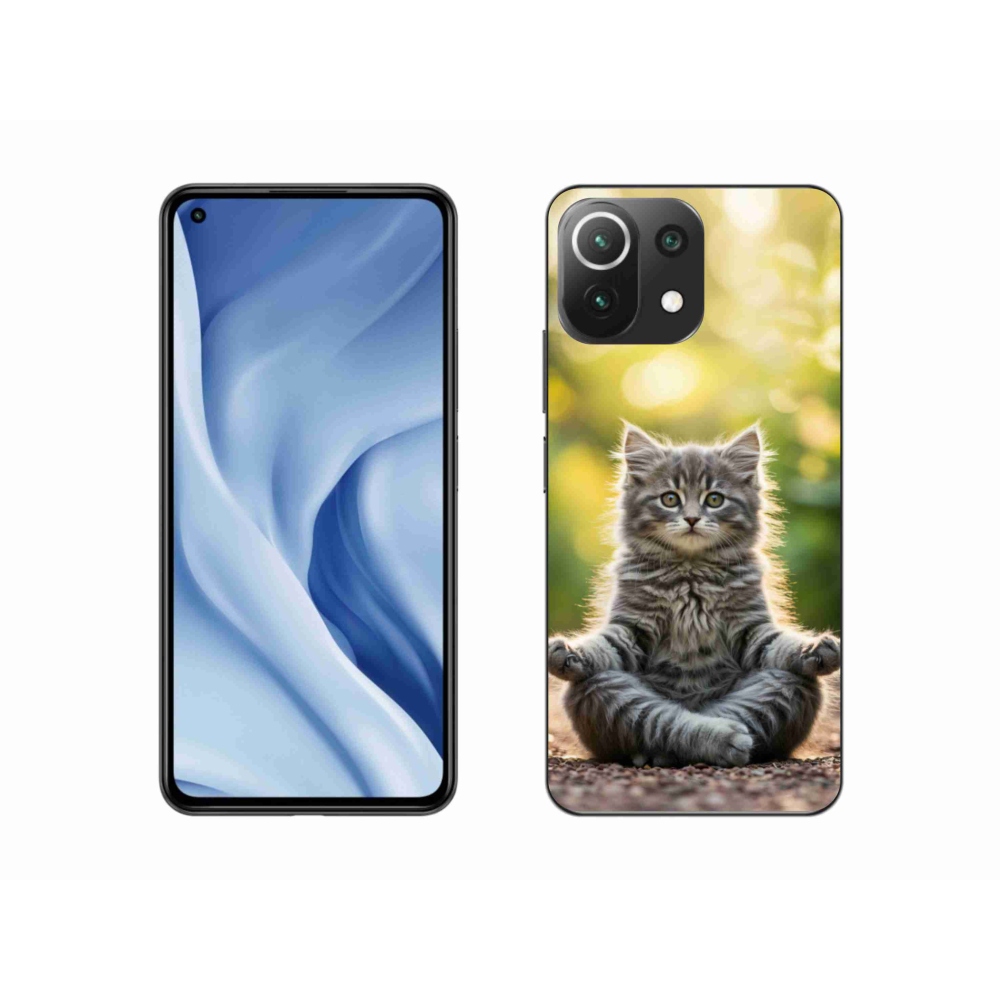 Gelový kryt mmCase na Xiaomi MI 11 Lite/5G - meditující kotě