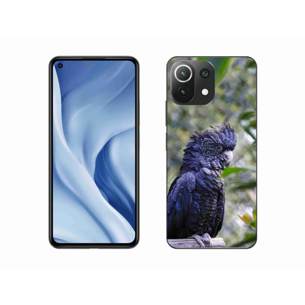 Gelový kryt mmCase na Xiaomi Mi 11 Lite /5G - papoušek kakadu černý