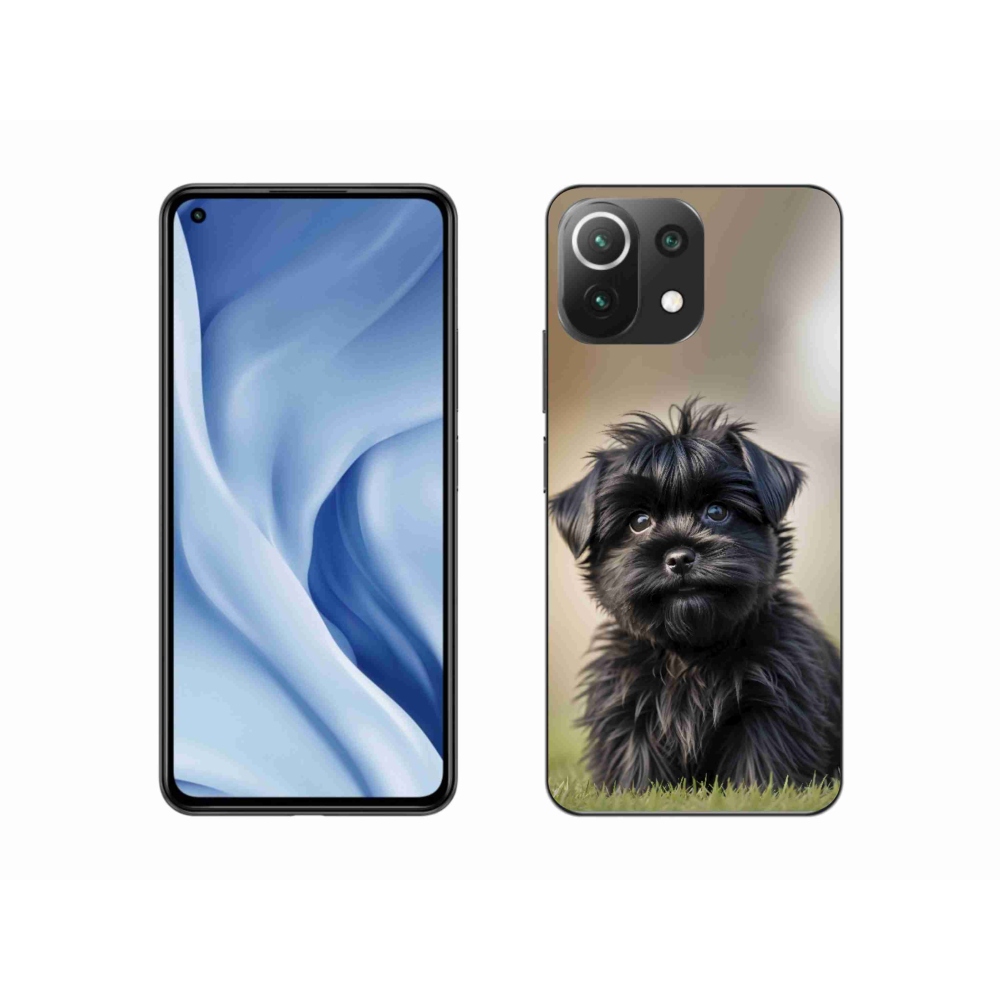 Gelový kryt mmCase na Xiaomi Mi 11 Lite /5G - roztomilý černý pejsek