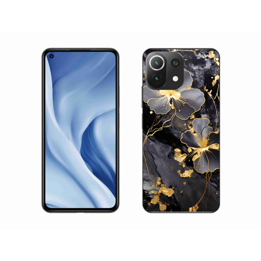 Gelový kryt mmCase na Xiaomi MI 11 Lite/5G - zlaté květy