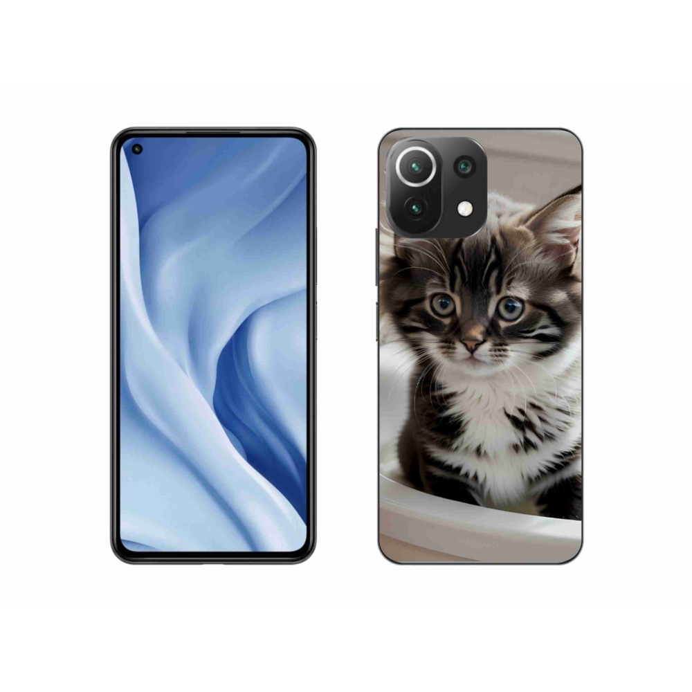 Gelový kryt mmCase na Xiaomi MI 11 Lite/5G - zvědavé kotě