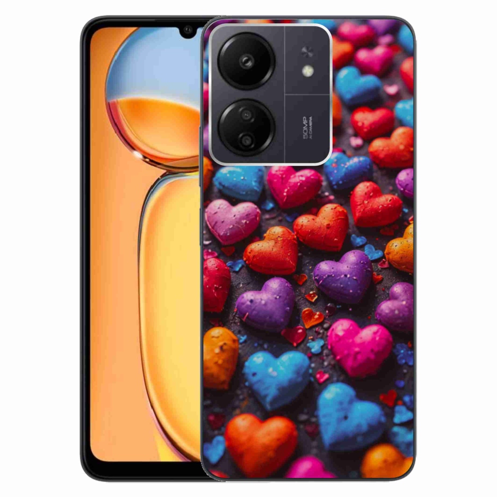 Gelový kryt mmCase na Xiaomi Poco C65/Redmi 13C - barevná srdce