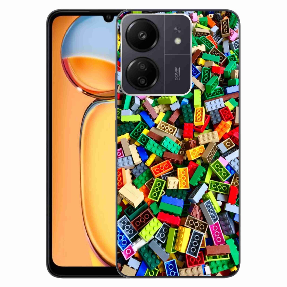 Gelový kryt mmCase na Xiaomi Poco C65/Redmi 13C - barevné stavební kostky