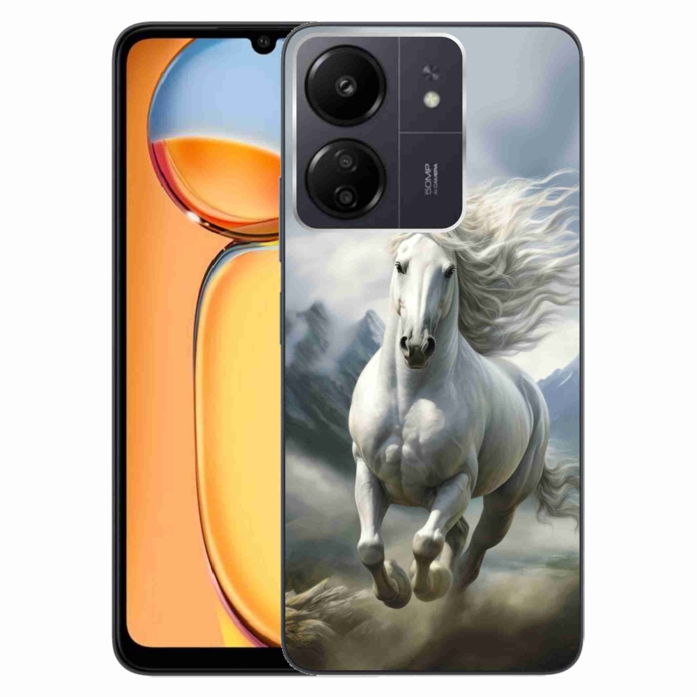 Gelový kryt mmCase na Xiaomi Poco C65/Redmi 13C - běžící bílý kůň 3