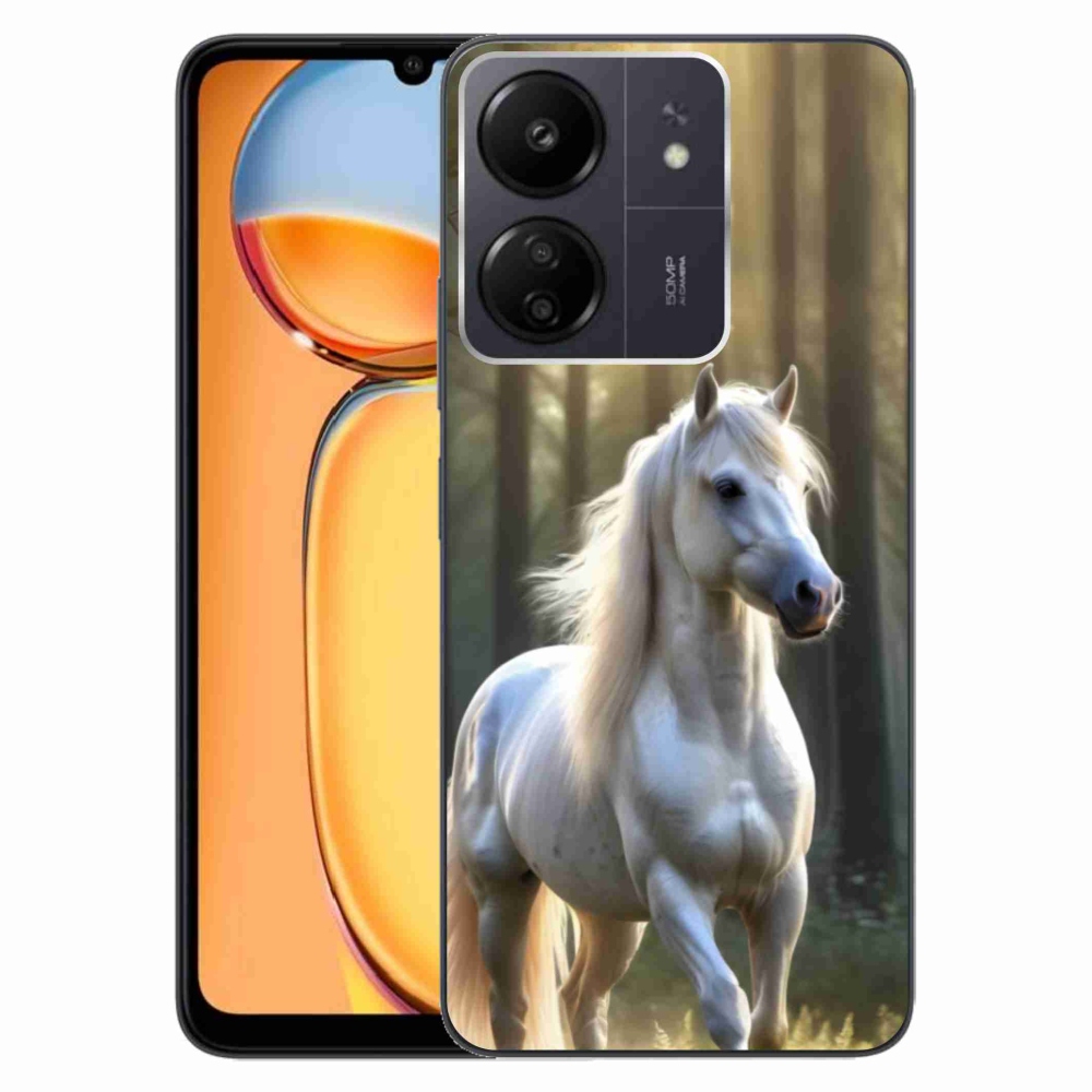 Gelový kryt mmCase na Xiaomi Poco C65/Redmi 13C - bílý kůň 3