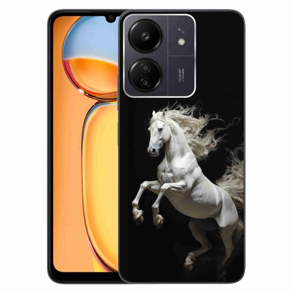 Gelový kryt mmCase na Xiaomi Poco C65/Redmi 13C - bílý kůň 4