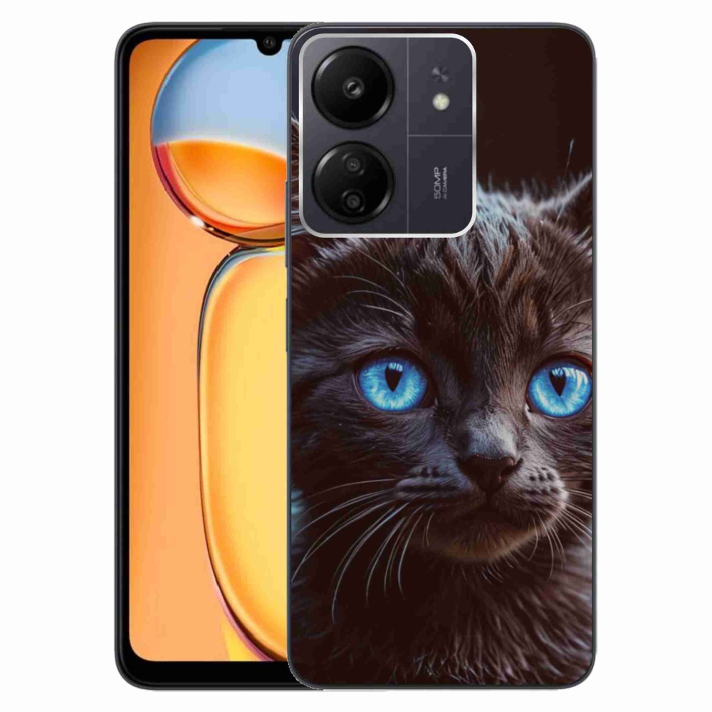 Gelový kryt mmCase na Xiaomi Poco C65/Redmi 13C - černé kotě 2