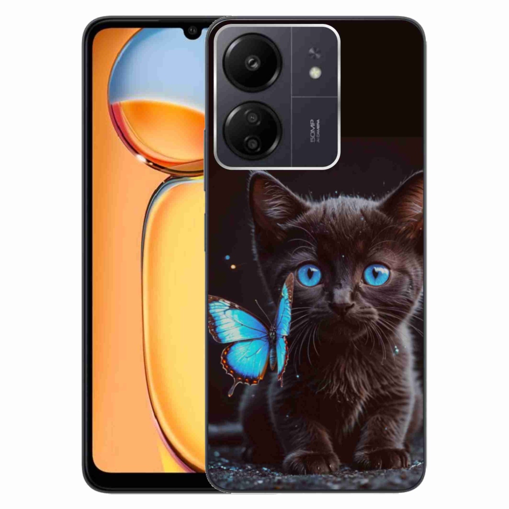 Gelový kryt mmCase na Xiaomi Poco C65/Redmi 13C - černé kotě 3