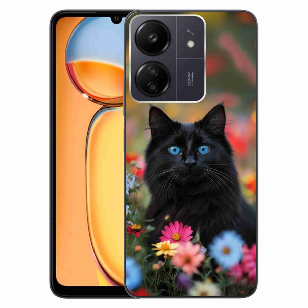 Gelový kryt mmCase na Xiaomi Poco C65/Redmi 13C - černé kotě 4