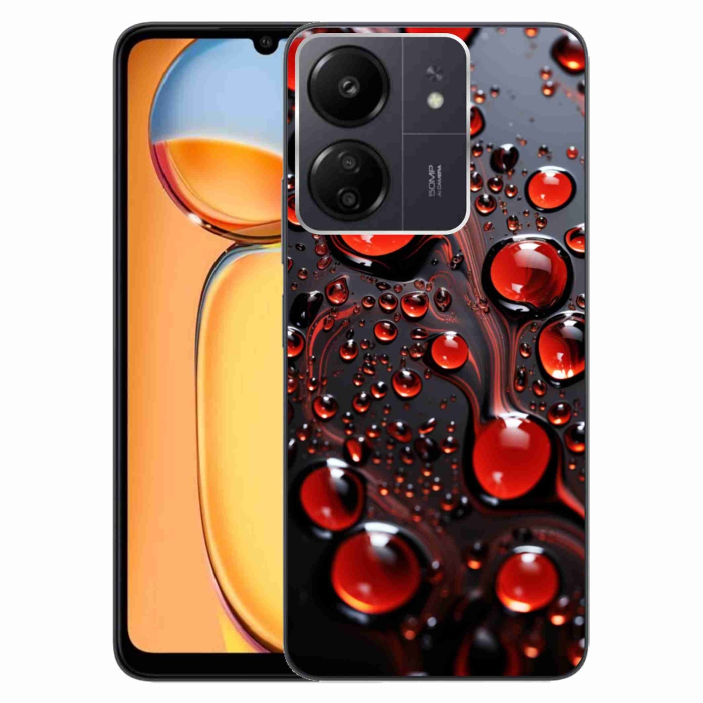 Gelový kryt mmCase na Xiaomi Poco C65/Redmi 13C - červené kapky 2