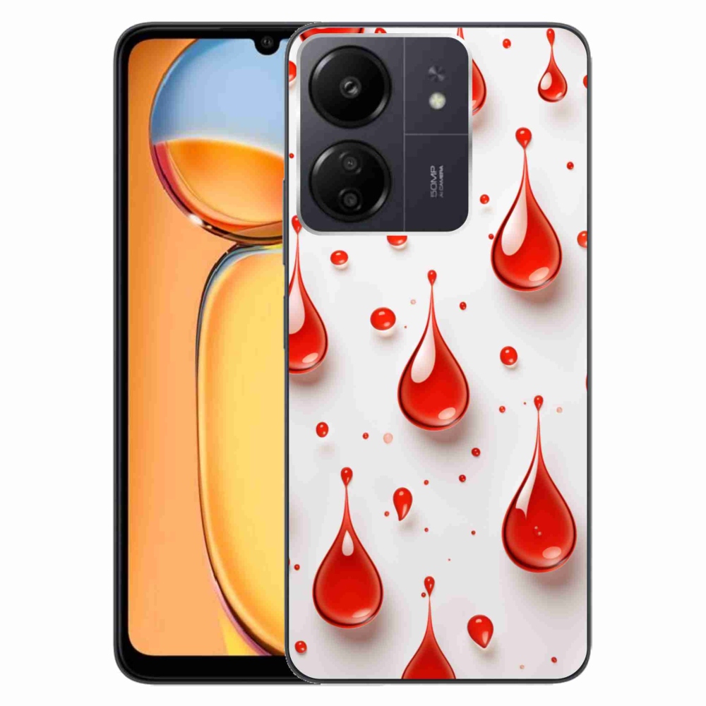 Gelový kryt mmCase na Xiaomi Poco C65/Redmi 13C - červené kapky
