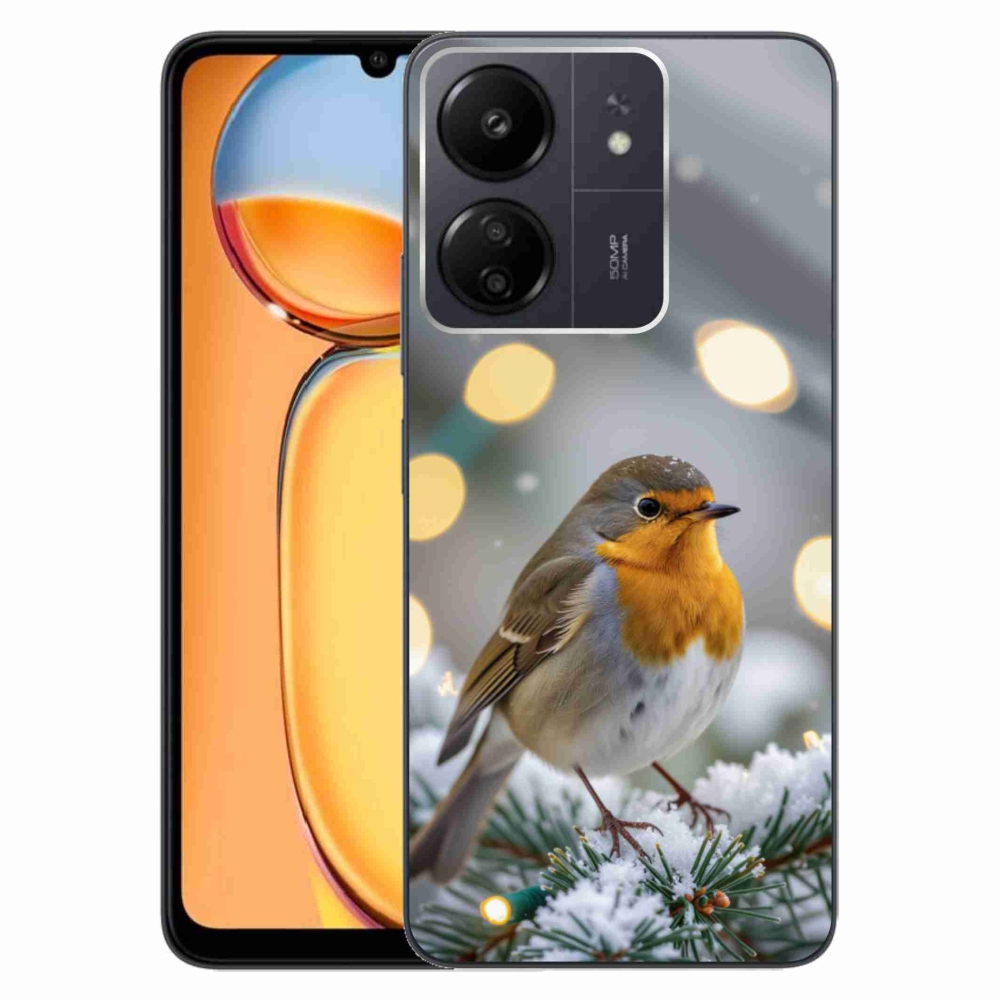 Gelový kryt mmCase na Xiaomi Poco C65/Redmi 13C - červenka v zimě
