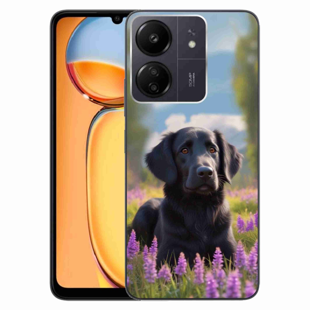 Gelový kryt mmCase na Xiaomi Poco C65/Redmi 13C - elegantní černý retrívr