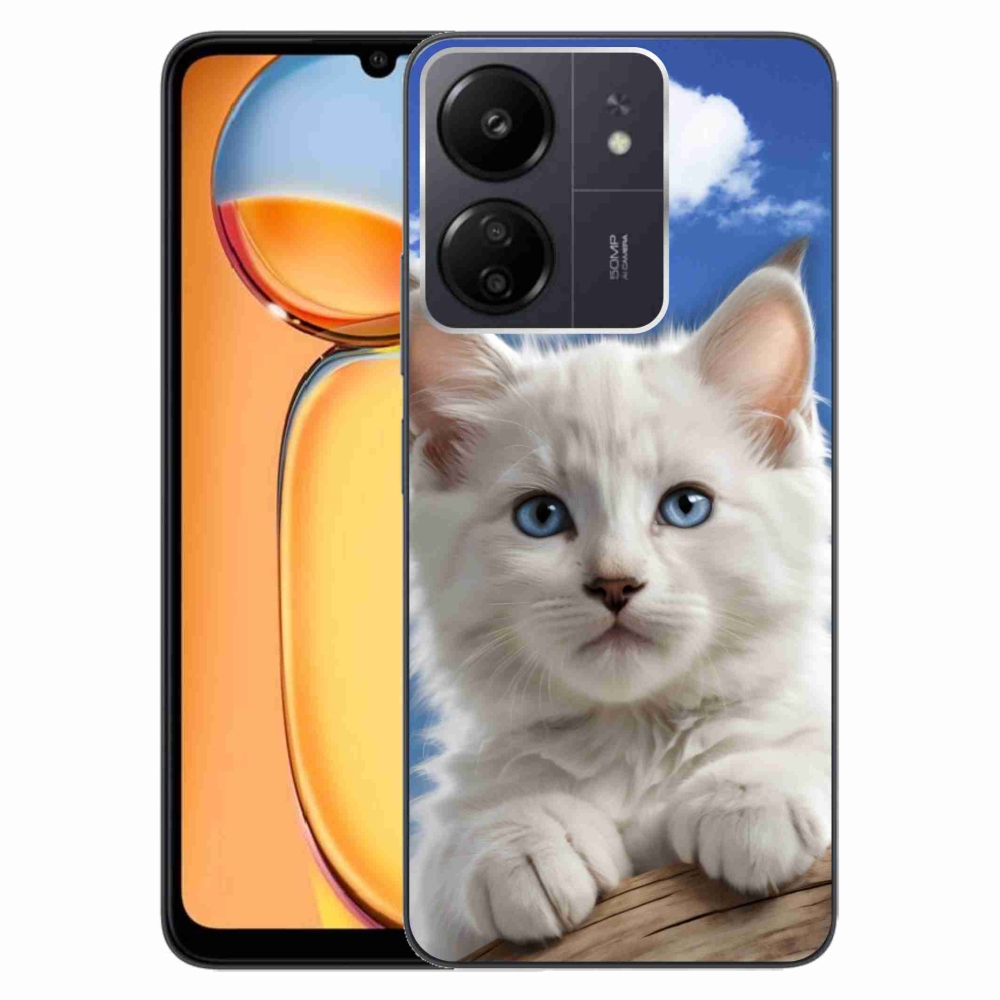 Gelový kryt mmCase na Xiaomi Poco C65/Redmi 13C - kotě a oblaka