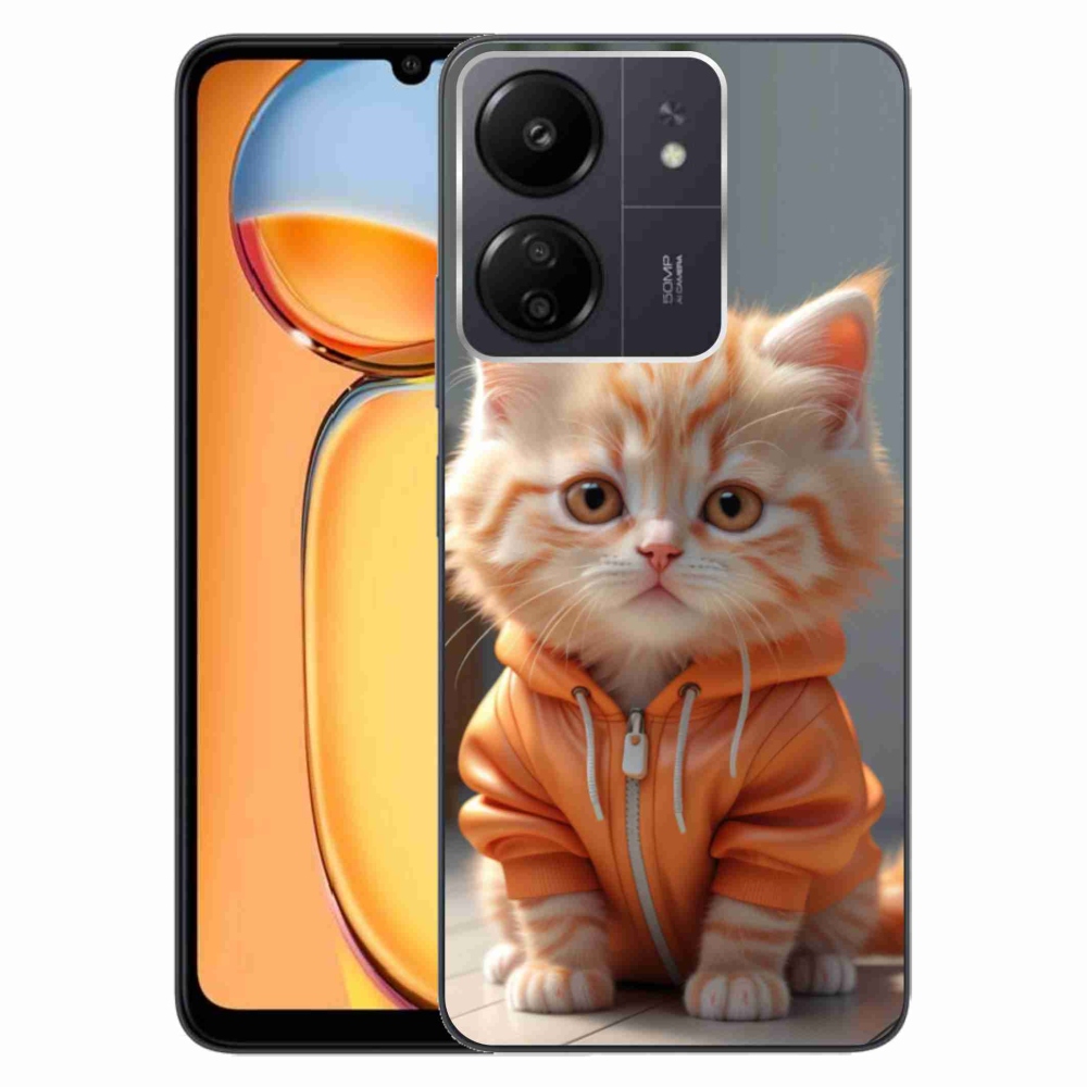 Gelový kryt mmCase na Xiaomi Poco C65/Redmi 13C - kotě v mikině