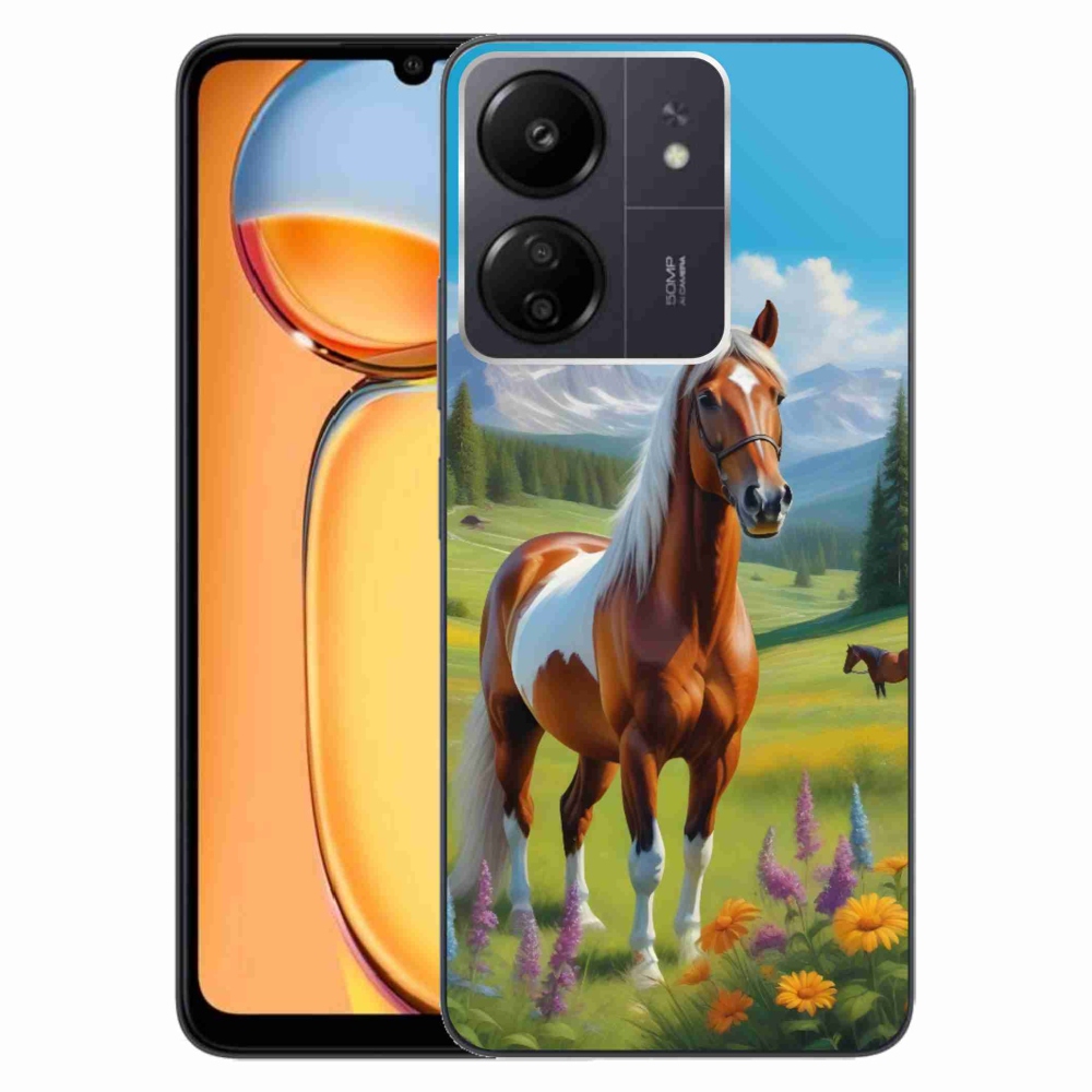 Gelový kryt mmCase na Xiaomi Poco C65/Redmi 13C - kůň na louce
