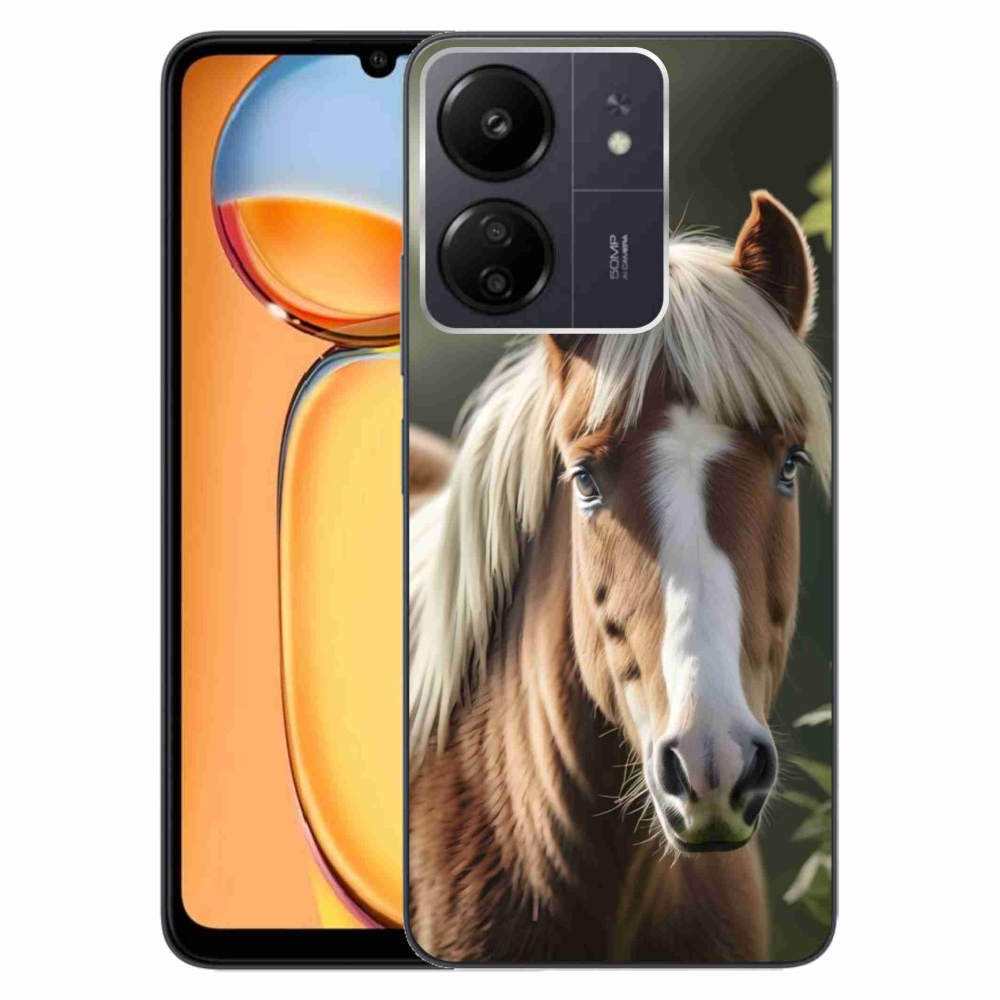 Gelový kryt mmCase na Xiaomi Poco C65/Redmi 13C - kůň se světlou hřívou