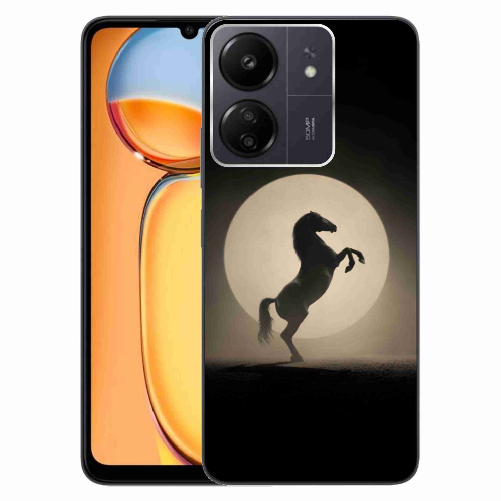 Gelový kryt mmCase na Xiaomi Poco C65/Redmi 13C - kůň v siluetě