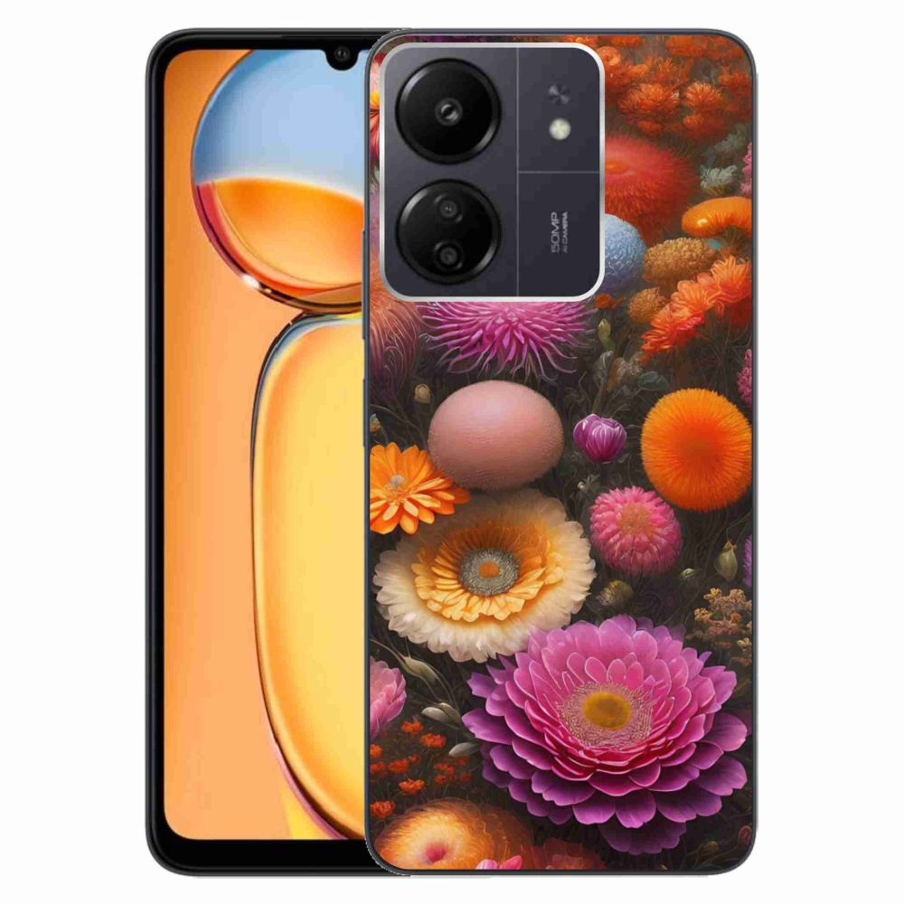 Gelový kryt mmCase na Xiaomi Poco C65/Redmi 13C - květinová kompozice