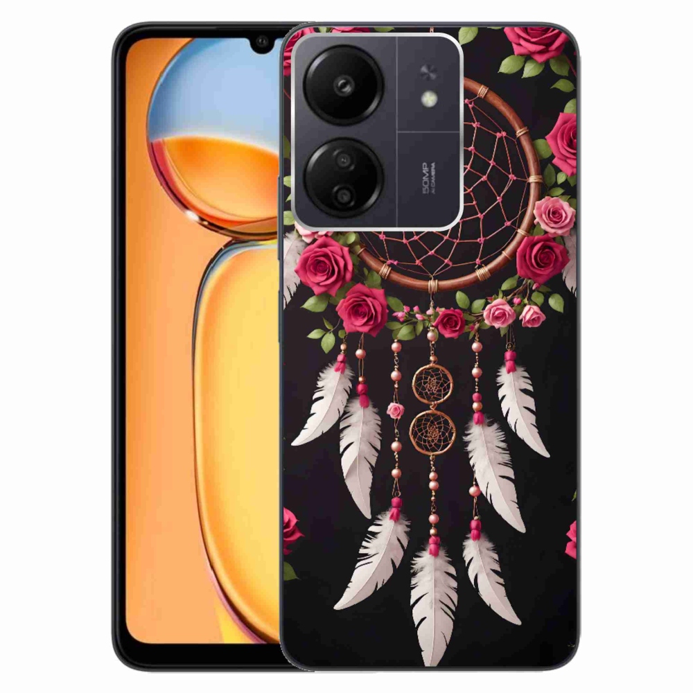 Gelový kryt mmCase na Xiaomi Poco C65/Redmi 13C - lapač snů s růžemi